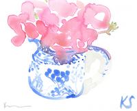 © Kate Schelter LLC 2023 | New dawn rose willow ware vase by Kate Schelter