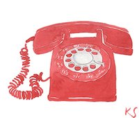 © Kate Schelter LLC 2023 | ROTARY PHONE RED by Kate Schelter