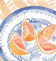© Kate Schelter LLC 2024 | Willow ware oranges by Kate Schelter