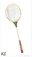 © Kate Schelter LLC 2024 | Wood Badminton racket green by Kate Schelter