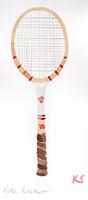 © Kate Schelter LLC 2024 | Wood Tennis Racket Red Wilson by Kate Schelter