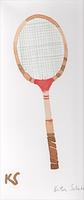 © Kate Schelter LLC 2024 | Wood tennis racket red by Kate Schelter