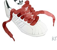 © Kate Schelter LLC 2024 | ADIDAS SUPERSTAR RED LACES by Kate Schelter