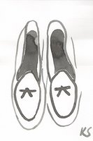 © Kate Schelter LLC 2024 | BELGIAN SHOES WHITE BLACK PIPING by Kate Schelter