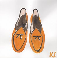 © Kate Schelter LLC 2024 | BELGIAN SHOES YELLOW BROWN PIPING by Kate Schelter