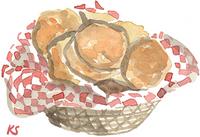 © Kate Schelter LLC 2024 | BISCUITS IN BASKET RED GINGHAM by Kate Schelter
