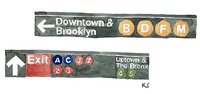 © Kate Schelter LLC 2024 | NYC SUBWAY SIGNS DOWNTOWN&BROOKLYN UPTOWN&THEBRONX by Kate Schelter