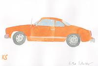 © Kate Schelter LLC 2024 | Orange VW Karmann Ghia by Kate Schelter