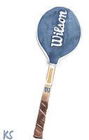 © Kate Schelter LLC 2024 | WILSON WOOD RACKET NAVY COVER by Kate Schelter